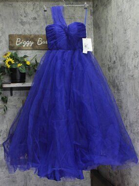 Mac Duggal Blue Mac Duggal One Side Off The Shoulder Bustier Ball 6